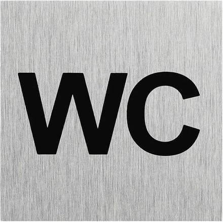 Seilflechter Aluminium deurbordje - WC - 60 x 60 mm - Vierkant