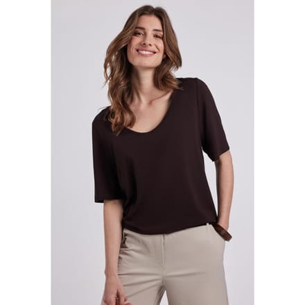 DIDI Dames Loose tee Promessa Chocolate brown maat 36