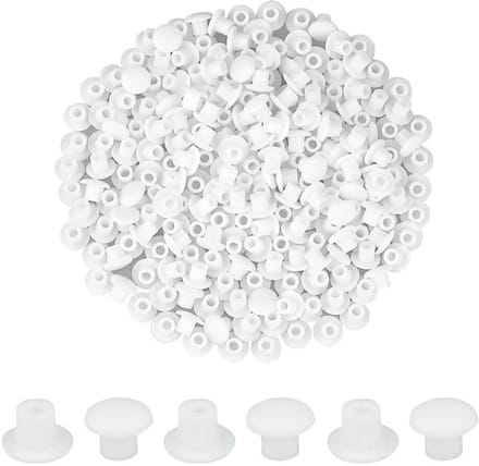 Dailygoods- Afdekkapjes 5 mm - Kunststof Afdekkappen - Wit - 220