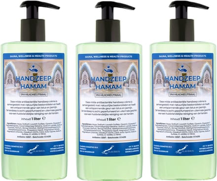 Handzeep Hamam 500 ml - met gratis pompje - set van 3 stuks