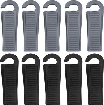 Set van 10 Rubberen Deurstoppers Antislip en Anti-Botsing Zwart en Grijs