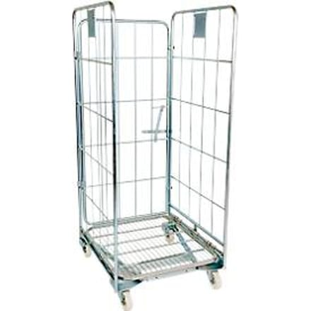 Nestbare rolcontainer, 3-zijdig, draagvermogen 500 kg