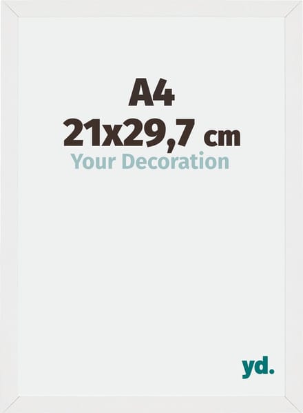 Your Decoration - Fotolijst A4 21x 29,7 cm - MDF - Wit Hoogglans - Mura