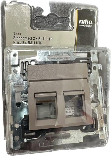 Niko - Stopcontact 2x RJ11 UTP - Greige