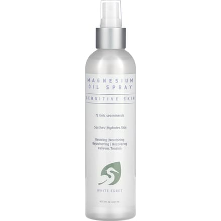 White Egret Persoonlijke Verzorging, Magnesiumolie, Gevoelige Huid, 8 fl oz (257 ml) white