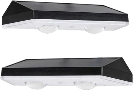 LED's Light 2 pack Solar Buitenlamp – 20lm 3000K/4000K/6000K – Zwart – IP44 – Sensor