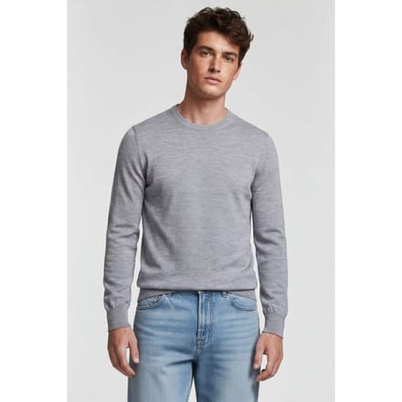 Brooks Brothers Merino Wool Crew-neck Sweater Mid Grey Größe: M | Pullover Outlet | Herren | Grau