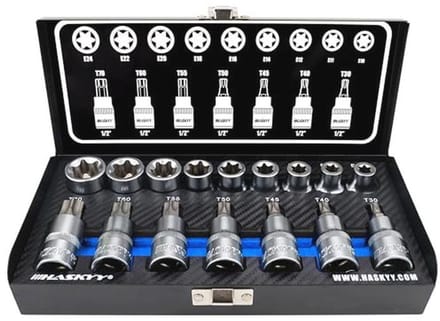 Professionele 16-delige schroevendraaierbitset Torx en moerset