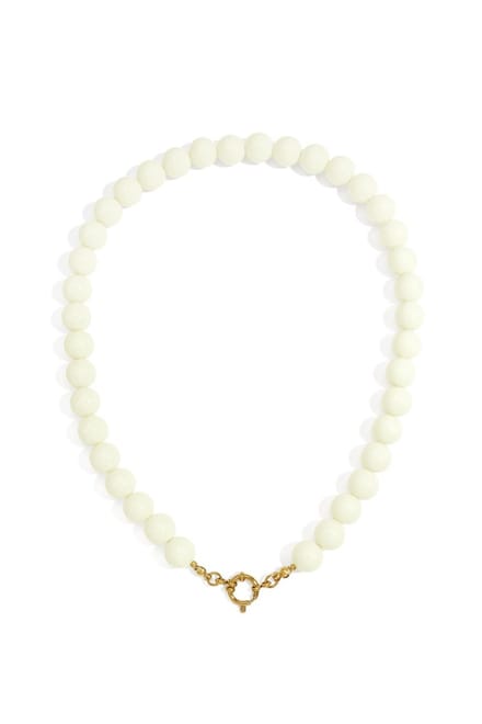 Bijoutheek Collier Kralen 12mm Statement White