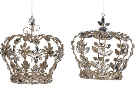 Goodwill Kerstbal-Jewel-Kroon-Piek Champagne 19 cm LET OP Prijs Per Stuk