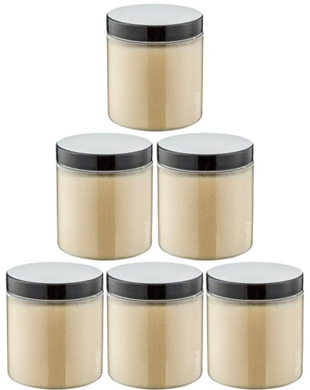 Scrubzout Vanille - 300 gram - Pot met zwarte deksel - set van 6 stuks - Hydraterende Lichaamsscrub