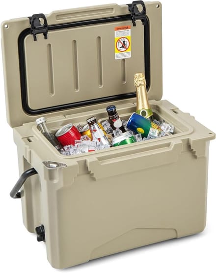 Koelbox - Thermobox Koeltas - Eten en drinken koelen - Rotatiegevormde constructie - 21 liter - Kaki