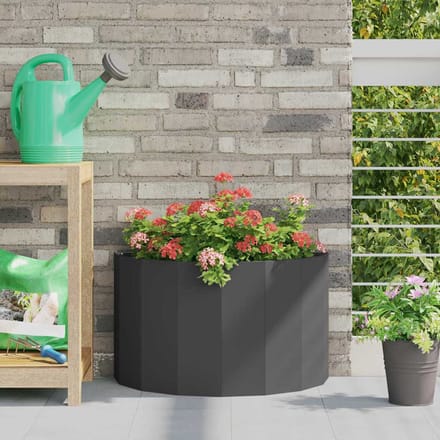 vidaXL Plantenbak Zwart 60 x 30 x 35 cm Staal