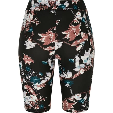 Urban Classics - Soft AOP blacksoftflower Korte cycle broek - S - Zwart