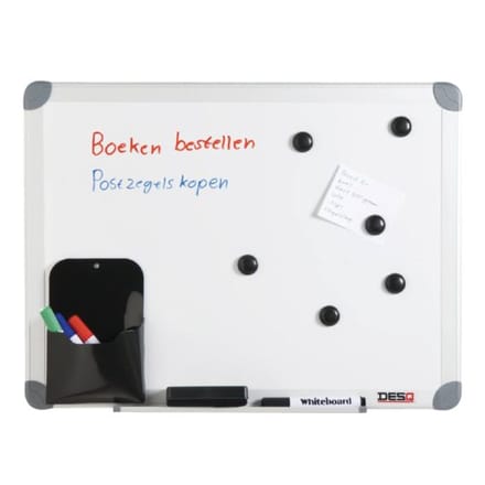Whiteboard | Magnetisch | Aluminium Frame | Draagkoffer en starterspakket | 45 x 60 cm