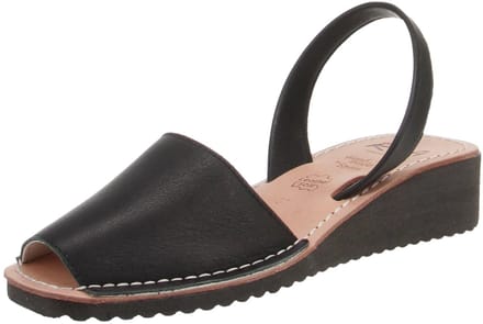 Ria Menorca 22950 Plataforma Berlin - Damesschoenen sandalen - Fluweel-Negroen