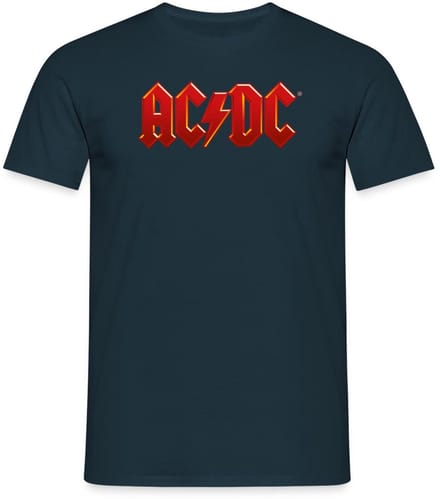 AC/DC Klassiek Logo Met Bliksemschicht T-Shirt Heren