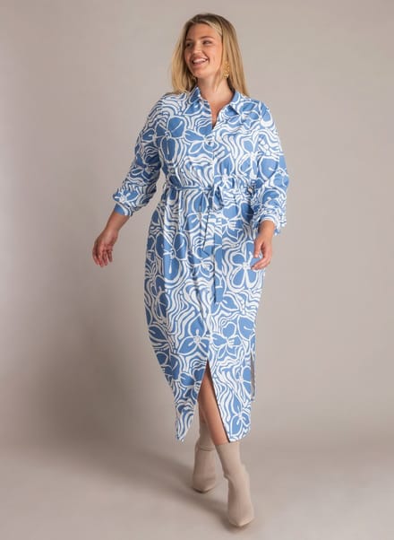 YEST CURVE Nicole Essential One pieces - Uniform Blue/Off Whi - maat 3(52)