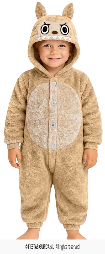 Lulu Monster Onesie Kind Beige - 5-6 jaar / 105-115cm