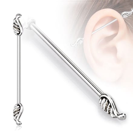 Industrial piercing angel wings - zilver - LMPiercings