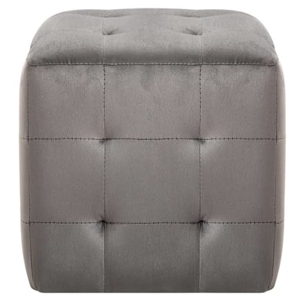 vidaXL - Poef - 2 - st - 30x30x30 - cm - fluweel - grijs