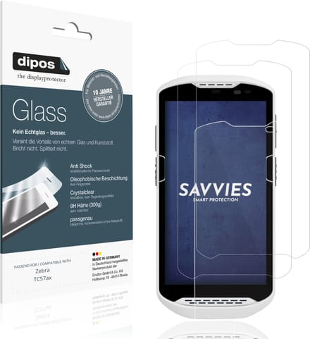 dipos – 2x Pantserfolie geschikt voor Zebra TC57ax | 9H Screenprotector