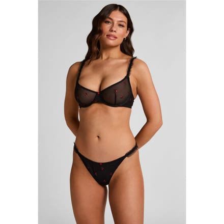 Hunkemöller Hoog uitgesneden string Chelsey Zwart