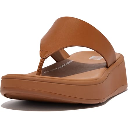 FitFlop F-Mode Leather Flatform Toe-Post Sandals BEIGE - Maat 40