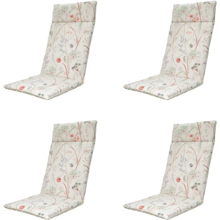 Madison - Tuinstoelkussen Hoge Rug Donna natural canvas eco+ - Ca. 120x50 cm - Set van 4