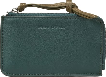 Marc O'Polo Leren Kaarthouder Zip Wallet Night pine Groen