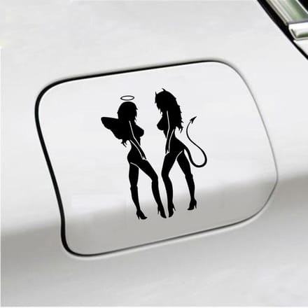 Bumpersticker - Engeltjes - 14 X 10 - Zwart