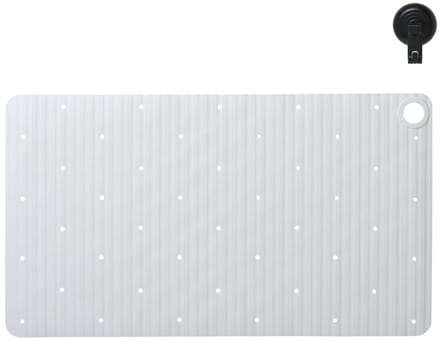 Sealskin Ribb - Antislip badmat 40x70 cm - Wit - inclusief zwarte haak