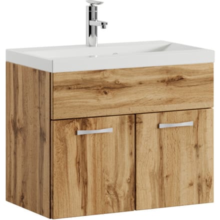 Badplaats Badkamermeubel Montreal 60 x 35 cm – Eiken – Wastafel met Onderkast