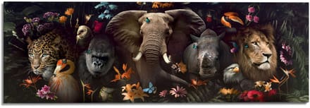 Schilderij Jungle Fantasie - 52 x 156 - Hout - REINDERS