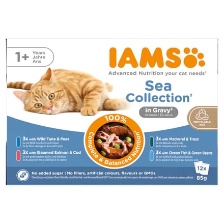 Iams cat delights multipack sea collection kattenvoer 12x85 gr