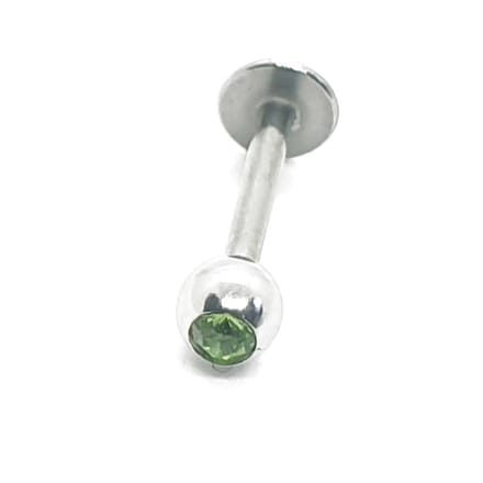 Zilver Met Steentje - Tragus / Helix / Labret Piercing