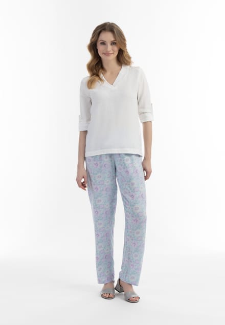 usha Blouseshirt met kant Dames wit