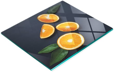 Keukenplank van gehard glas met decoratieve oranje afbeeldingen, 60x52 cm