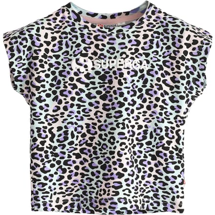 Superga Kinder/Kinder T-shirt met luipaardprint (Sering / Zwart)