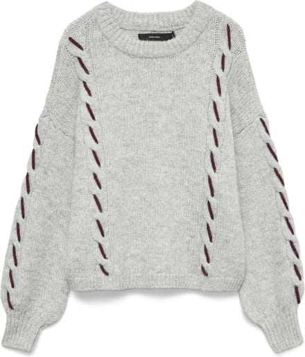 VERO MODA - VMILINA LS O-NECK HANDSTITCH PULLOVER - Dames - Gebreide truien