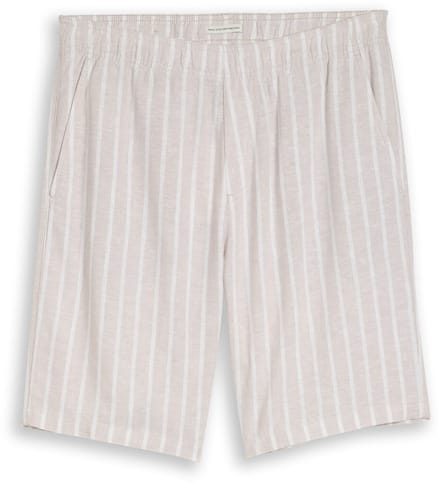 Tom Tailor Denim - TTRELAXED korte broek met linnen - Maat L - muted grey stripe
