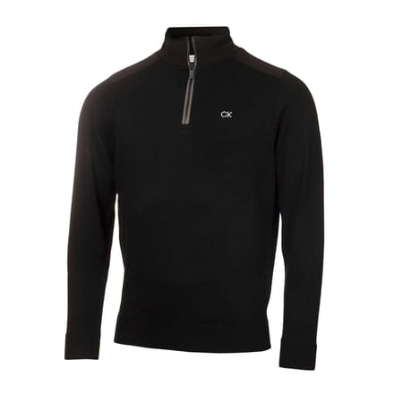 Calvin Klein Heren Geborduurd Logo Raglan Sweatshirt met Ritssluiting (Zwart)