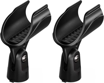Microfoon Clip - Zender Houder - Draadloze Microfoon - Set van Twee - Zwart