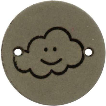Durable Leren Label met Wolkopdruk – 2 cm – Set van 2 Stuks