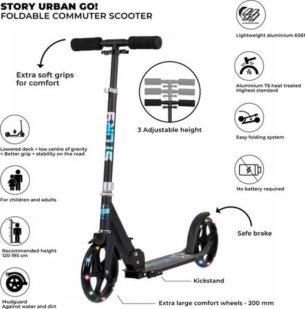 Story Urban Go Autoped Black-LED