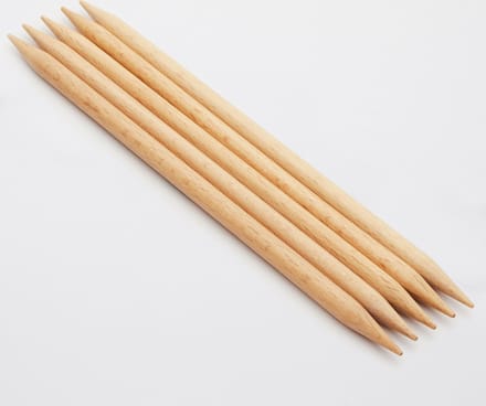 KnitPro Basix Birch sokkennaalden 20cm 6.00mm.