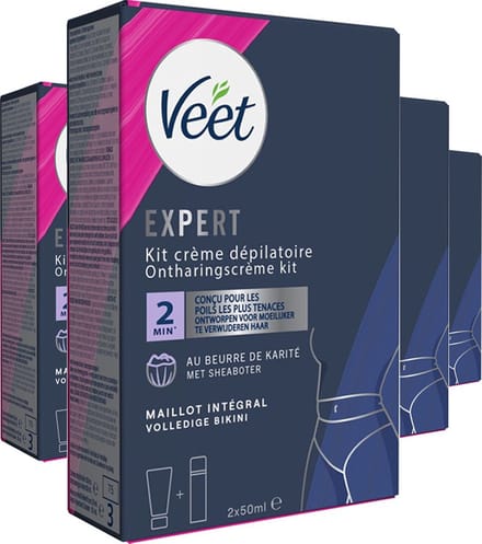 Veet - Expert - Ontharingscreme Bikini Kit 100ml (2 x 50ml) - 4 Stuks - Voordeelverpakking