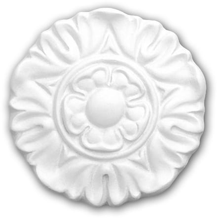 Decorative element 160017 Profhome Rozet neo-classicisme stijl wit Ø 9 cm