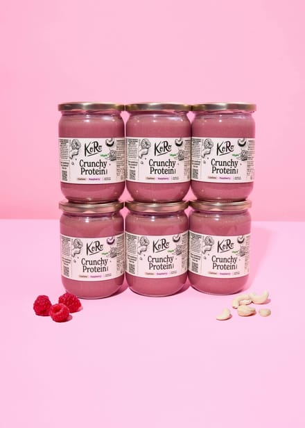 Vegan crunchy proteinspread cashew-framboos 6 x 500 g