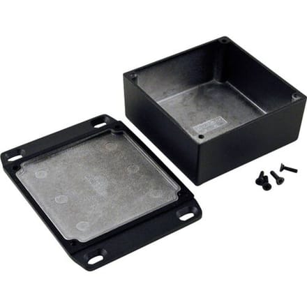 Hammond Electronics 1590WYFLBK Universele behuizing 92 x 92 x 42 Aluminium Zwart 1 stuk(s)